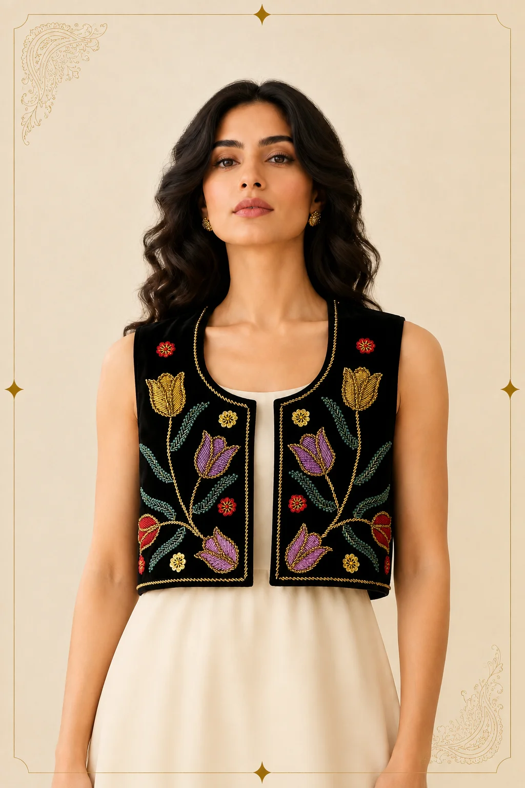 Roshanak — Handcrafted Persian Embroidered Vest